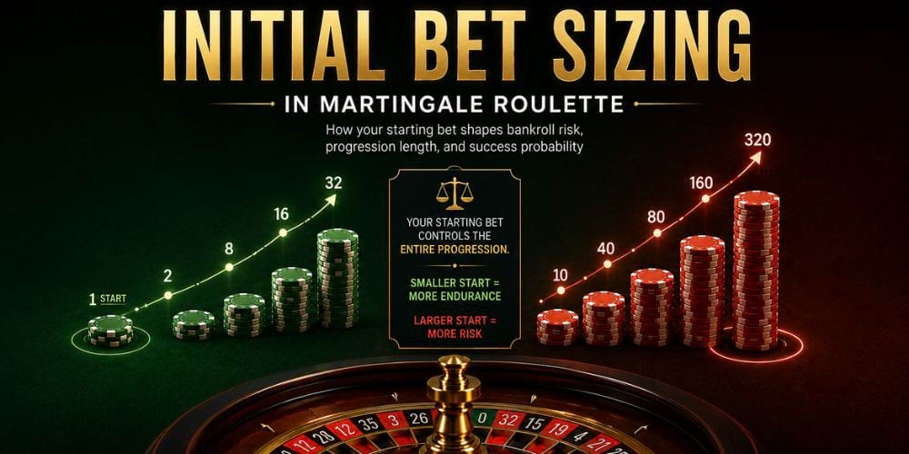 Initial Bet Sizing in Martingale Roulette System.